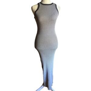 PRETTY GARBAGE | Dolls Kill Sun Ray Ribbed High Neck Bodycon Dress | Small